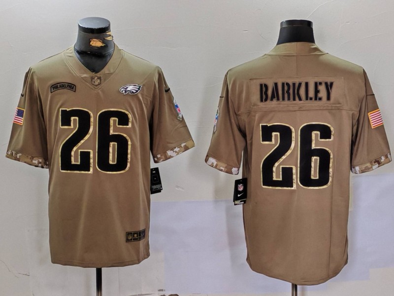 Men's Philadelphia Eagles #26 Saquon Barkley Camo Salute To Service Limited Stitched Jersey Men's Philadelphia Eagles #26 Saquon Barkley Camo Salute To Service Limited Stitched Jersey